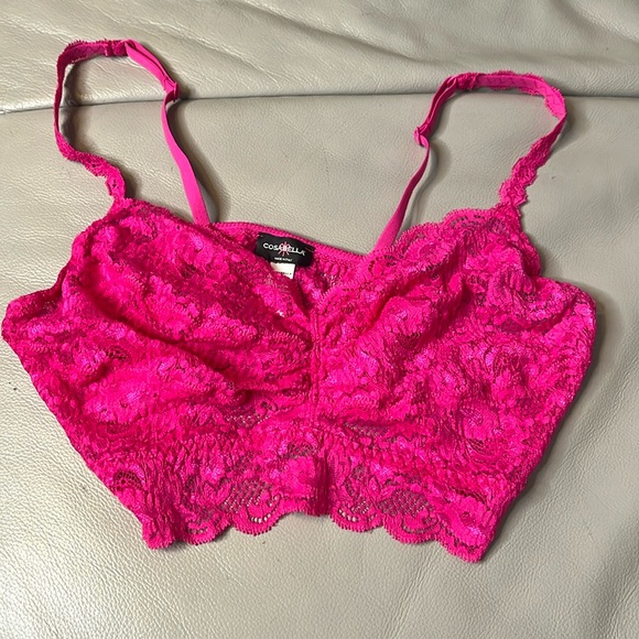 Cosabella Lace Hot Pink Bralette Size Large - Picture 1 of 5